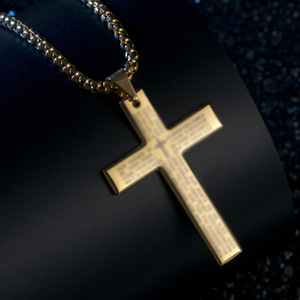 yunnique popular jewelry, <b>titanium</b> steel cross necklace for men, niche and personalized cultural symbol, colorfast - Product Image 4