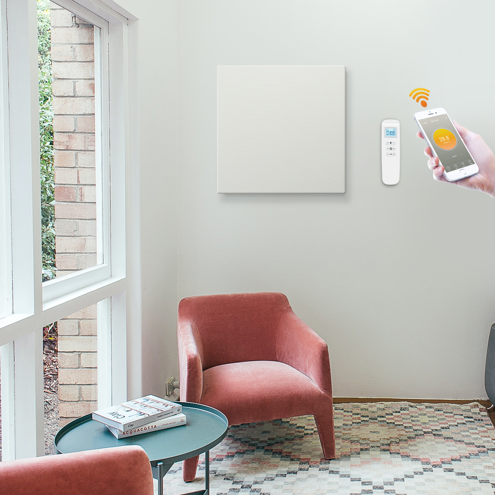 Smart Life Tuya WiFi Infrared Heater | Frameless Metal Panel, Wall/Ceiling/Freestanding