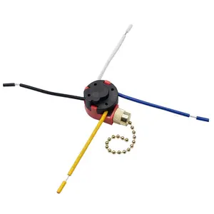 Interrupteur à chaîne de remplacement pour ventilateur de plafond Zing Ear ZE-268S1, 3 vitesses, 4 fils, 6A max. Courant - Product Image 1