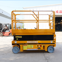 Plateforme élévatrice à ciseaux hydraulique autopropulsée électrique 220V, alimentée par batterie, hauteur 6m, certifiée CE ISO, acier au manganèse élevé, 2 personnes