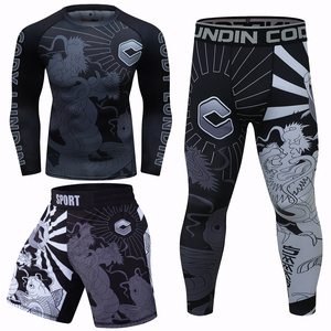Camiseta personalizada + Pantalones MMA Boxeo <span class=keywords><strong>Muay</strong></span> <span class=keywords><strong>Thai</strong></span> Shorts Rashguard Kickboxing Sets Fitness Sport Jersey Jiu Jitsu Bjj No Gi Sportsuits - Product Image 2