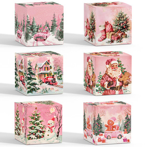 6pcs <b>Pink</b> Candy <b>Box</b> New Design Cute Santa Claus Packaging <b>Box</b> 70mm Snack <b>Gift</b> <b>Box</b> Home Christmas Decoration <b>Gift</b> - Product Image 1