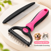 Brosse démêlante économique avec peigne métallique pour démêler et désenchevêtrer les poils longs