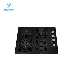 Placa de Cocina Vitrocerámica con 4 Quemadores, Gas y Eléctrica, Integrada - Product Image 3