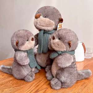 かわいいカワウソのぬいぐるみ飾り、パーソナライズされた超柔らかいデスクトップデコレーション、枕としても利用可能 - Product Image 2