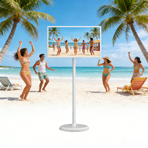 Pantalla Táctil Móvil de 32 Pulgadas con Soporte, Tableta Electrónica Grande con <span class=keywords><strong>Ruedas</strong></span>, Monitor Portátil Android TV con Cámara - Product Image 2