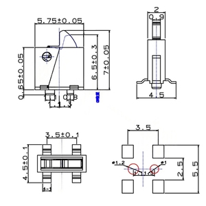 Interruptor táctil de microlímite KFC-W-14, montaje en superficie de 4 pines con poste guía para botón de reinicio y conexión de controlador de juegos - Product Image 4