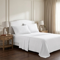 Draps de lit d'hôtel 100 % coton, directement de l'usine - Faible MOQ, drap plat, drap-housse à poches profondes, ignifuge, écologique
