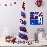 Décorations en PVC pour la fête de l'Indépendance américaine, guirlande de drapeaux aux couleurs de l'étoile, arbre, hôtel, centre commercial, ornements pliables