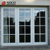 Vidrio de doble capa de aleación de aluminio tradicional negro social con ventanas abatibles de rejilla