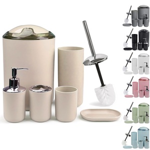 Juego de Accesorios de Baño de Lujo al por Mayor: Cubo de Basura, Dispensador de Jabón, Vaso, Escobilla de <span class=keywords><strong>Inodoro</strong></span>, 1 Pieza, Set de Herrajes para Baño, Uso Hotelero - Product Image 1
