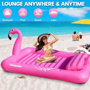 Nouveau lit flottant extérieur piscine chaise longue <span class=keywords><strong>flamant</strong></span> <span class=keywords><strong>rose</strong></span> bronzage piscine protection solaire baignoire porte-gobelet lit d'eau - Product Image 6