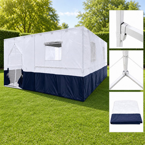 Tente Sukkah 10x10 pieds pour dîner familial de Sukkot, fête juive, extérieur, jardin, cour, casher, Oxford, imperméable, revêtement poudré - Product Image 5