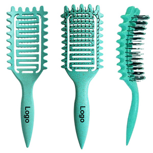 3 trong 1 Curl xác định kiểu dáng bàn chải Hollow ra Detangling tóc bàn chải rối tóc lược định hình xác định lọn tóc Cắt Tóc công cụ tạo kiểu - Product Image 1