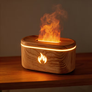 Difusor de Aroma de Aceites Esenciales para <span class=keywords><strong>Chimenea</strong></span> <span class=keywords><strong>Eléctrica</strong></span> de 200 ml, Mini Humidificador de Aire con Llama USB, Lámpara LED RGB de Mesa, Aromatizador para el Hogar - Product Image 1