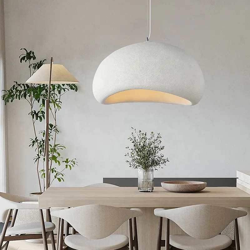 مصباح مطبخ أبيض عصري مضيء معلق على شكل قبة معلقة على شكل معلق لغرفة الطعام