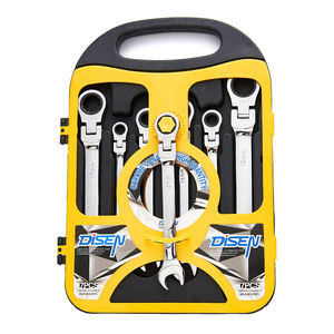High Quality 7pcs CRV Combination Ratchet Wrench Set Flexible Head Hand Tool <b>Kit</b> for <b>DIY</b> OEM Customization Supported - Product Image 1