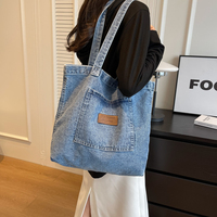 Personnalisé de haute qualité Simple Casual Designer Jean Sac à provisions de luxe Denim Sacs à main Sac fourre-tout pour les femmes