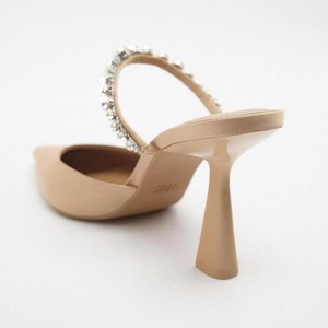New Fashion Sexy Solid Color Rhinestone Pointed Stiletto High Heels Outdoor Temperament Plus Size Slippers Party Women Pumps - Product Image 2