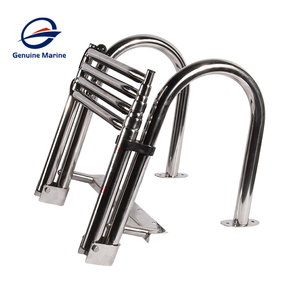 本物のマリン3ステップ滑り止め水泳はしごマリンヨットボートステンレス鋼伸縮はしご - Product Image 1