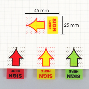Onglets de signature, autocollants de signature, autocollants adhésifs pour signature notariée, onglets de date, autocollants flèches, drapeaux pour bureau, école, étudiants - Product Image 2