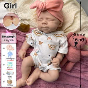 Poupée Bébé <span class=keywords><strong>Reborn</strong></span> Souple en Gros, 16 Pouces, Silicone Solide, Vente Directe Usine, Poupées Nouveau-né Réalistes Pondérées Non Peintes Vides pour DIY - Product Image 3