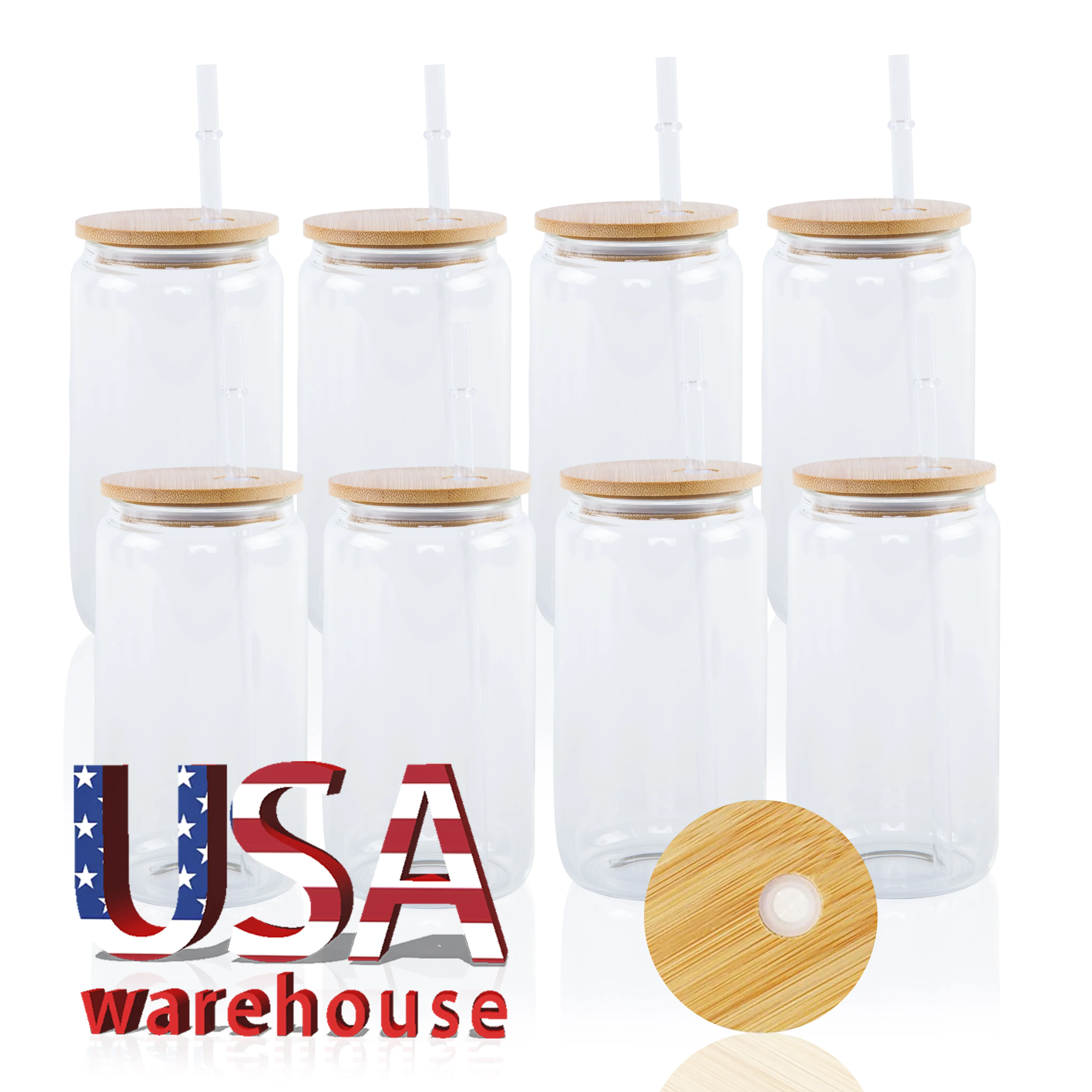 USA kho tùy chỉnh 16oz 20oz 25oz thăng hoa soda có thể định hình thủy tinh trà cà phê Soda cup Mug Set