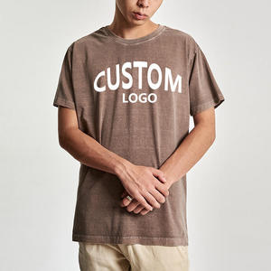 Maglietta oversize in grafi Oem di fabbrica maglietta pesante in pietra lavata 90 cotone 10 Spandex 8 Oz maglietta semplice personalizzata - Product Image 5