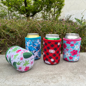 空白氯丁橡胶保温套，可定制徽标，婚礼杯套，12-24盎司汽水保温套，存储保温，纤薄饮料啤酒罐保温套，空白 - Product Image 1