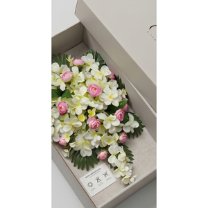 <b>Artificial</b> Floral <b>Bouquet</b> White Frangipani Pink Rose Flower Arrangement Decorative Hanging <b>Bouquet</b> Decorative Wreaths & Swags - Product Image 4