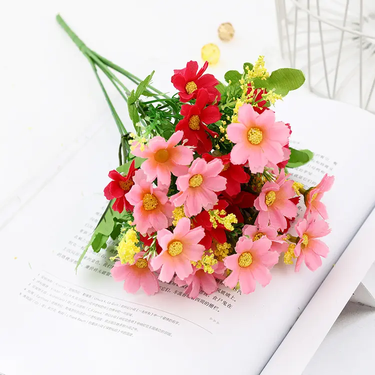 Dufu simulation Daisy new house decoration artificial/fake flower silk flower jumping orchid home place decorative flowers