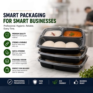 Contenedor de Alimentos Desechable de Plástico de 1000 ml con 5 Compartimentos, Libre de BPA, Apto para Microondas, a Prueba de Fugas, Apto para Lavavajillas, Lonchera Moderna Tipo Bento - Product Image 2
