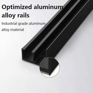 WEKIS Moderno Kit de Herrajes Negros Ocultos para Puertas Correderas Tipo Granero con Mecanismo de Cierre Suave de Aleación de Aluminio - Product Image 3