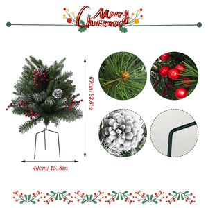 Adornos de Escritorio Más Vendidos con Bayas Rojas y Piñas con Nieve Artificial, Decoración para Interiores y Exteriores del Hogar - Product Image 2