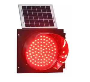 Semáforo LED Industrial, Luz de Señalización <span class=keywords><strong>Intermitente</strong></span> Amarilla y Roja, Alimentada por Energía Solar - Product Image 1