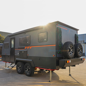 Caravane hybride à double essieu avec panneau solaire électrique sur le toit, remorque de luxe en aluminium et fibre de verre, camping en plein air, tente de voyage - Product Image 6