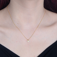 Collar de Plata 925 con Colgante de Corazón, Joyería de Moda Única, Chapado en Oro, Suministro al por Mayor Psj