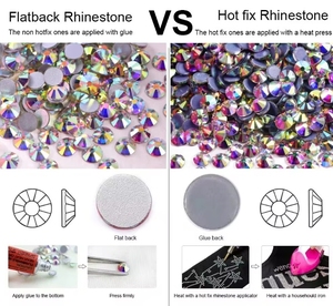 Venta al por mayor Bling Flatback Silver Non Hotfix Glass <span class=keywords><strong>Ab</strong></span> Crystal para accesorios de moda Rhinestone T-shirt Sticker Accesorio de ropa - Product Image 4