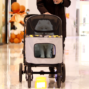 बड़े पालतू घुड़दौड़ के लिए कुत्ता घुमक्कड़ घुमक्कड़ <span class=keywords><strong>4</strong></span> पहिया और भंडारण अंतरिक्ष के साथ सांस पशु घुमक्कड़ पालतू गाड़ी - Product Image 2