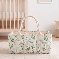 Cesto Organizador Floral Atacado para Fraldas, Bolsa Multifuncional para Berçário de Bebês, Cesto de Fraldas de Grande Capacidade para Trocador