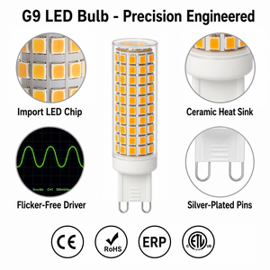 AWL G9 LED Bulb 6.5W AC100-265V Wide Voltage 800LM No Flicker SMD2835 Ceramic 2700-6000K CRI 80 CE Hotel - Product Image 2