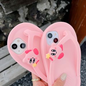 Creative 3d marguerite fleur pantoufles couverture mignon dessin animé tongs belle coque de téléphone en Silicone souple pour Iphone 15 Pro Max 13 12 14 - Product Image 4