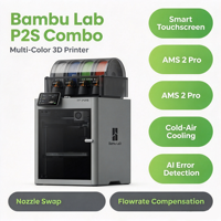 Mesin Cetak 3D FDM Desktop Kecepatan Tinggi Multi Warna Kontrol Jarak Jauh Wifi Volume Cetak Besar Bambu Lab P2S Combo untuk Penggunaan Hobi