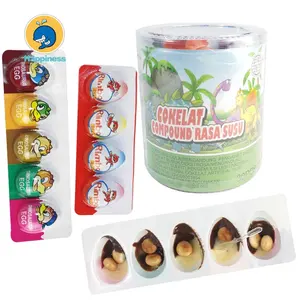 halal small cartoon dinosaur chocolate egg in jar