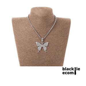 Collar de Mariposa Extra Grande de Diseño Único y Lujoso con Cristales de Estrás, Colgante Grande, Joyería de Moda para Fiestas, en Venta - Product Image 5