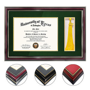 批发环保A4大学毕业文凭流苏框架木质证书框架带流苏 - Product Image 1