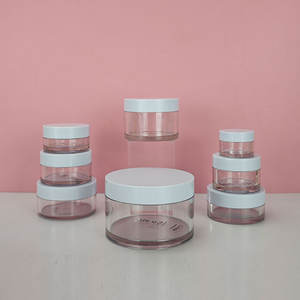 Pot de crème en plastique PET/PETG en poudre transparente de 8oz Pot de conteneur de <span class=keywords><strong>beurre</strong></span> corporel en plastique givré à fond épais avec couvercles - Product Image 5