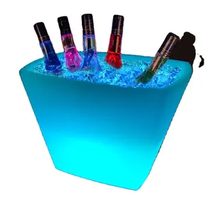 Offre Spéciale seau à glace pour bar discothèque fête refroidisseur LED seau à glace en plastique