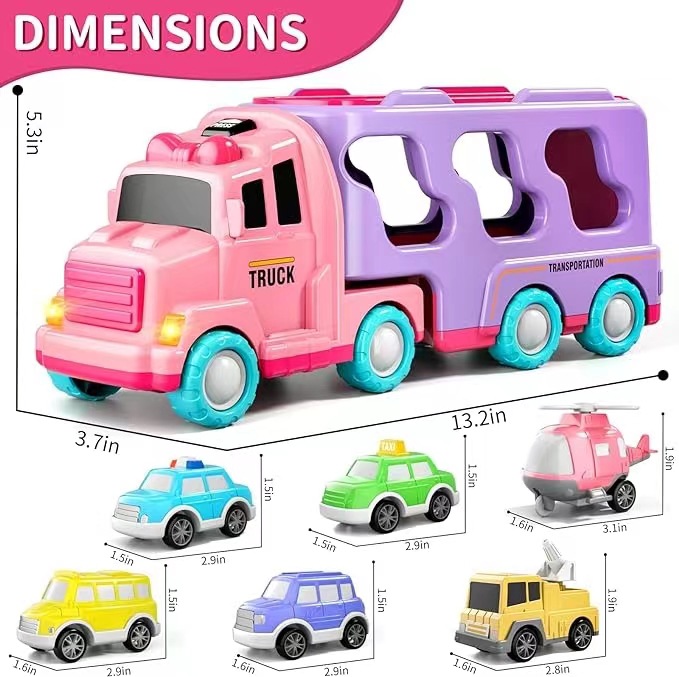 [Coche de almacenamiento púrpura] 1 carro 6 coche pequeño-caja de color