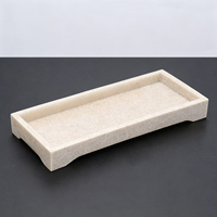 Plateau de service carré personnalisé effet marbre, fabricant OEM de polyrésine, plateau de vanité pour salle de bain d'hôtel pour articles de toilette